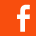 An orange silhouette of the Facebook logo